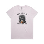 Frazzled Cat, Hang On, Let Me Overthink This Women's AS Colour T-shirt Orchid Womens T-shirt animal Printed In Australia
