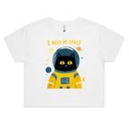 I Need My Space Cat Astronaut Women's AS Colour Crop Tee