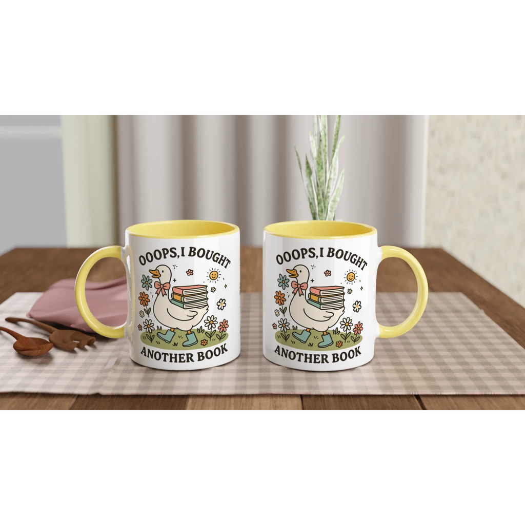 Personalised - Oops, I Bought Another Book - White 11oz Ceramic Mug with Colour Inside Personalised 11oz Mug animal customise Globally Fulfilled personalise Reading