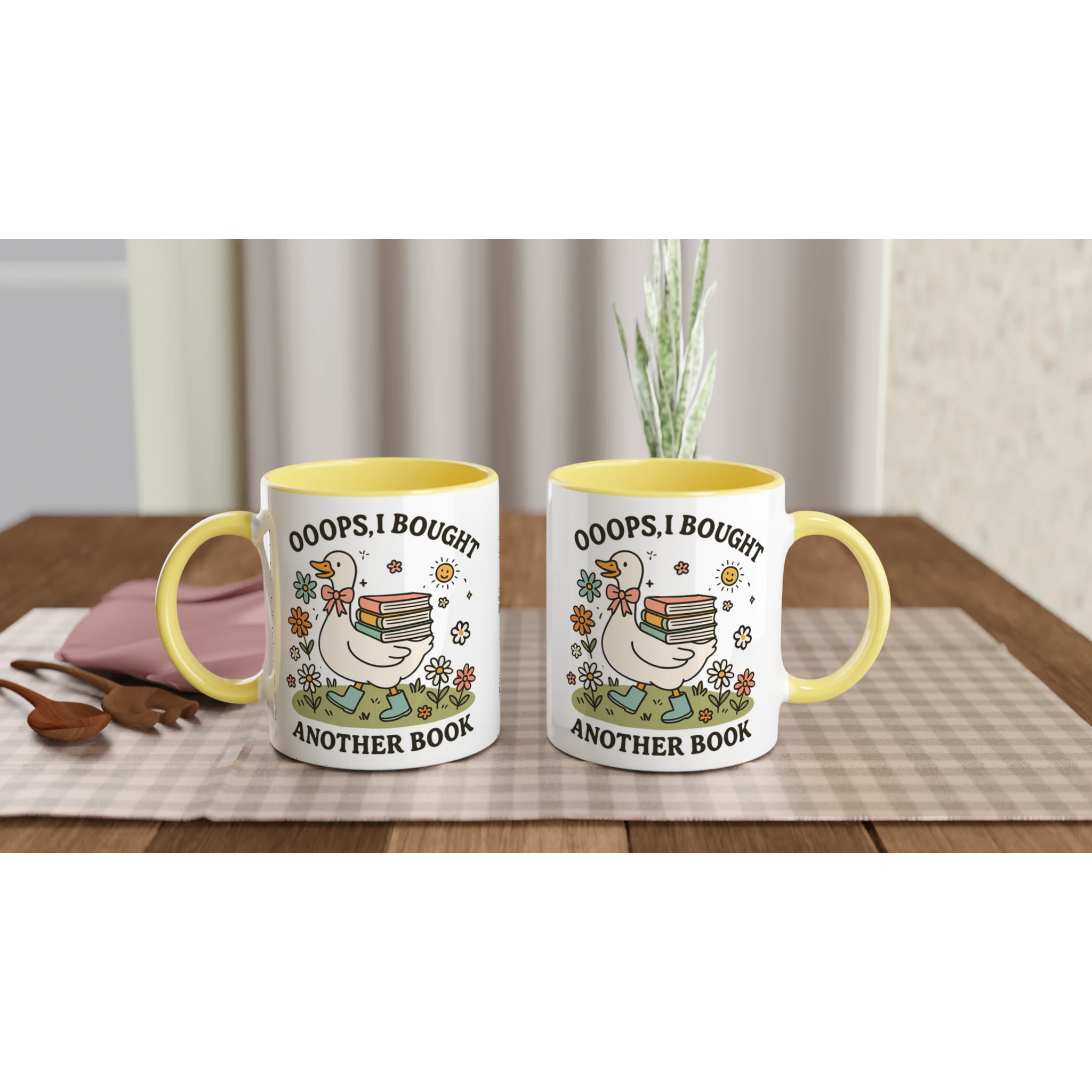 Personalised - Oops, I Bought Another Book - White 11oz Ceramic Mug with Colour Inside Personalised 11oz Mug animal customise Globally Fulfilled personalise Reading