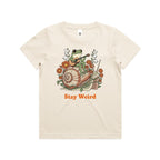 Stay Weird, Guitar Playing Frog On A Snail Kid's AS Colour T-shirt Ecru Kids Youth T-shirt animal Music Printed In Australia