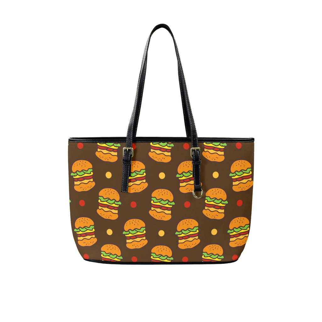 Burgers - Leather Tote Bag-Large