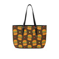 Burgers PU Leather Tote Bag Large One Size Leather Tote Bag-Large Printed Offshore