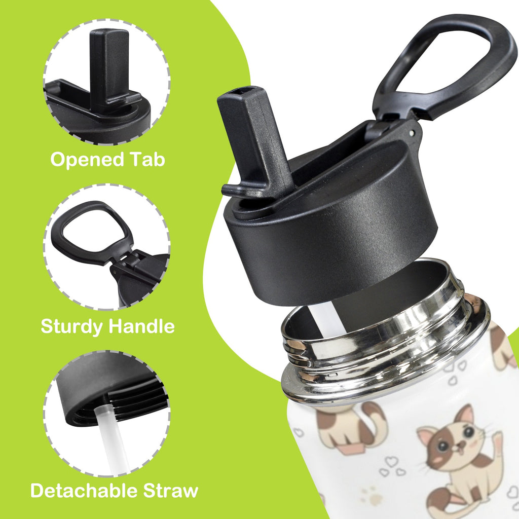 Cheeky Cats 12oz Kids Water Bottle with Straw Lid