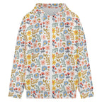 Boho Flowers And Leaves Women's Full-Zip Hoodie