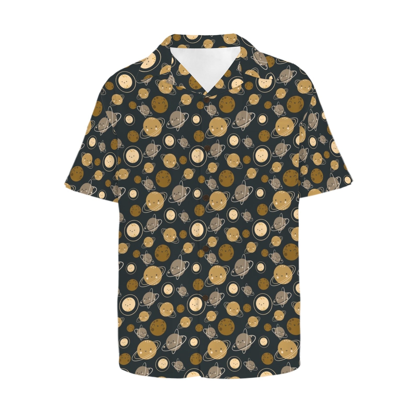 Planets - Men's Short Sleeve Hawaiian Shirt Men's Hawaiian Shirt (New) Printed Offshore Space