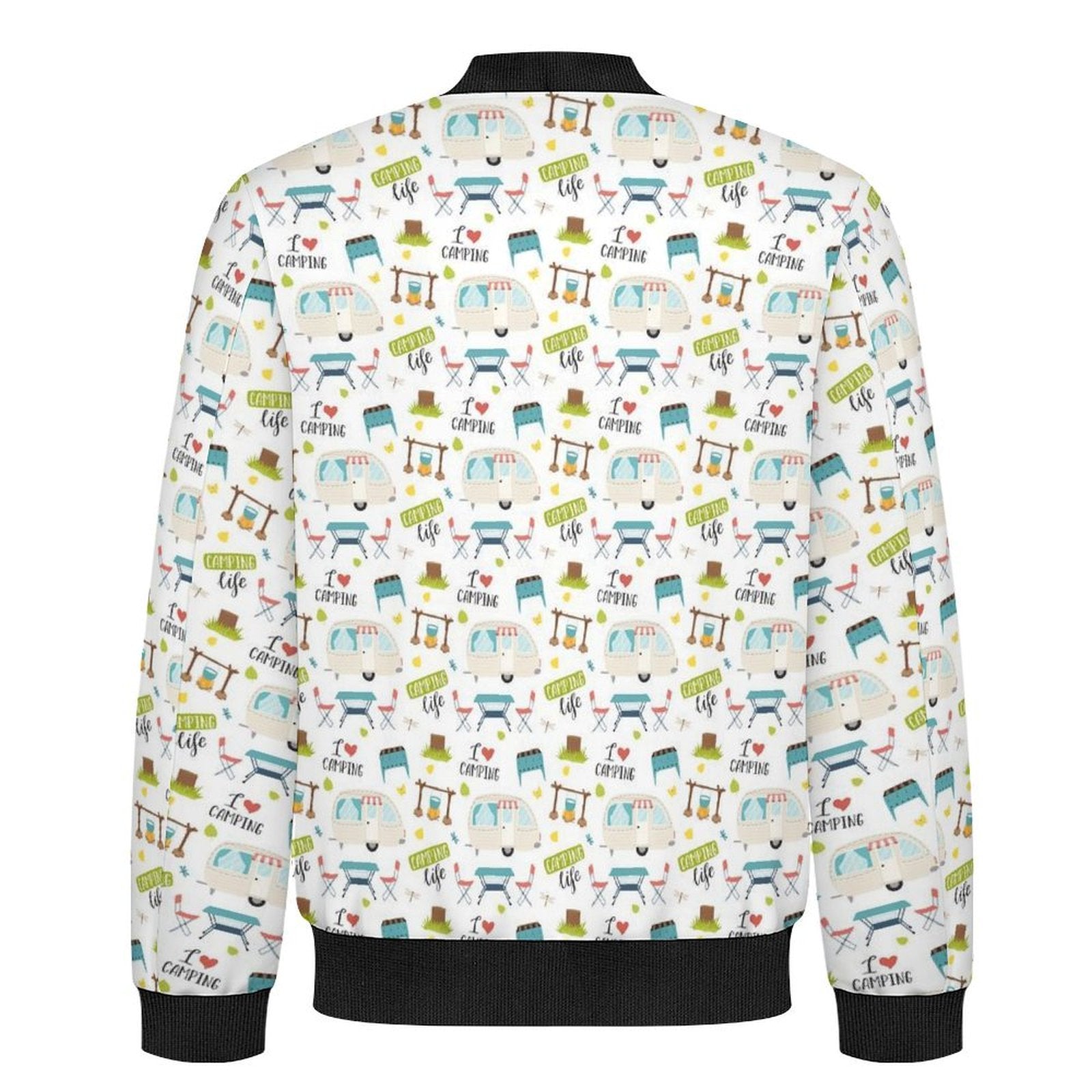 Camping Life Men's Casual Zip‑Up Bomber Jacket