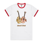 Guitars, Don't Fret - Staple Ringer Tee White Red Ringer T-Shirt Music Printed In Australia