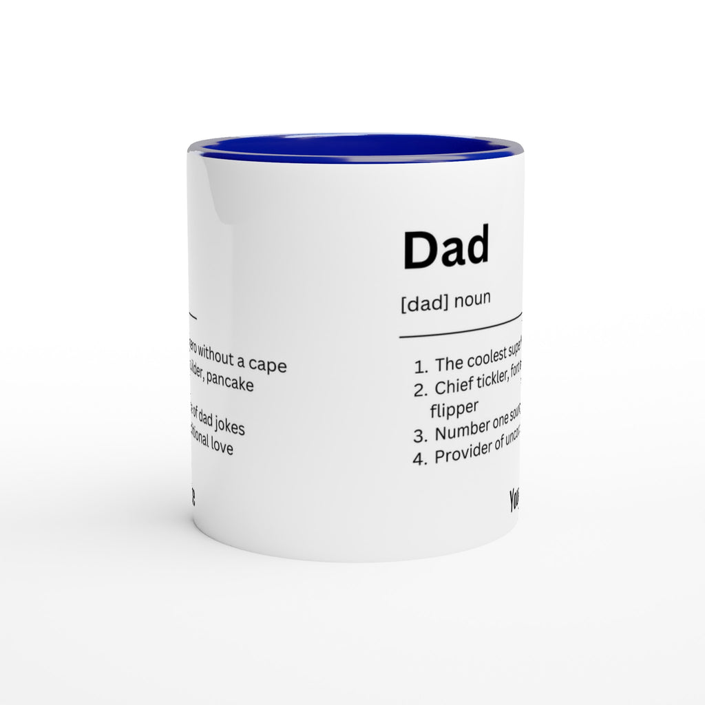 Personalised - Dad Definition - White 11oz Ceramic Mug with Color Inside Personalised 11oz Mug Customise Dad Globally Fulfilled Name Personalise
