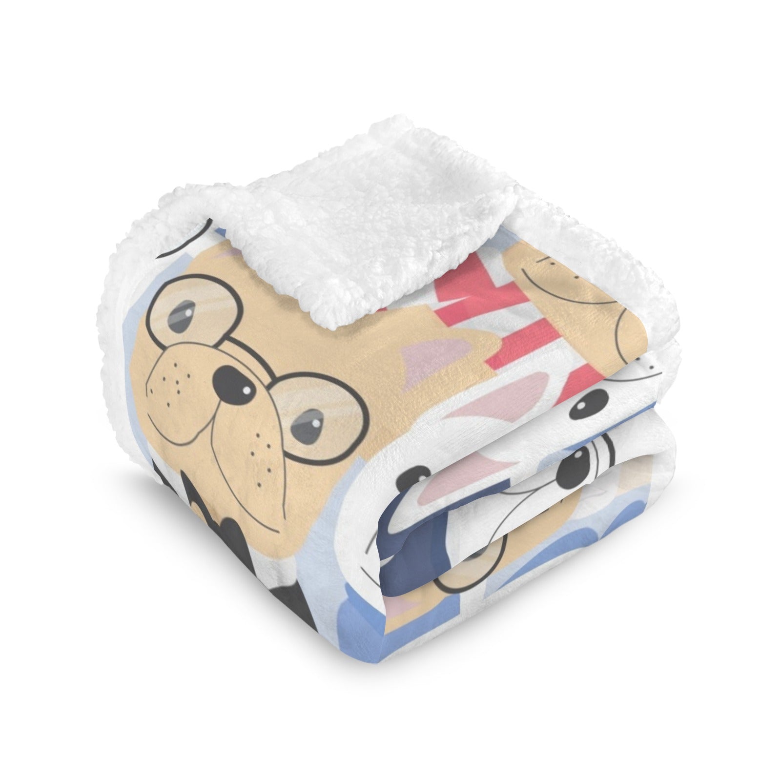 Dog Crowd - Double-Layer Fleece Blanket 51"x59"