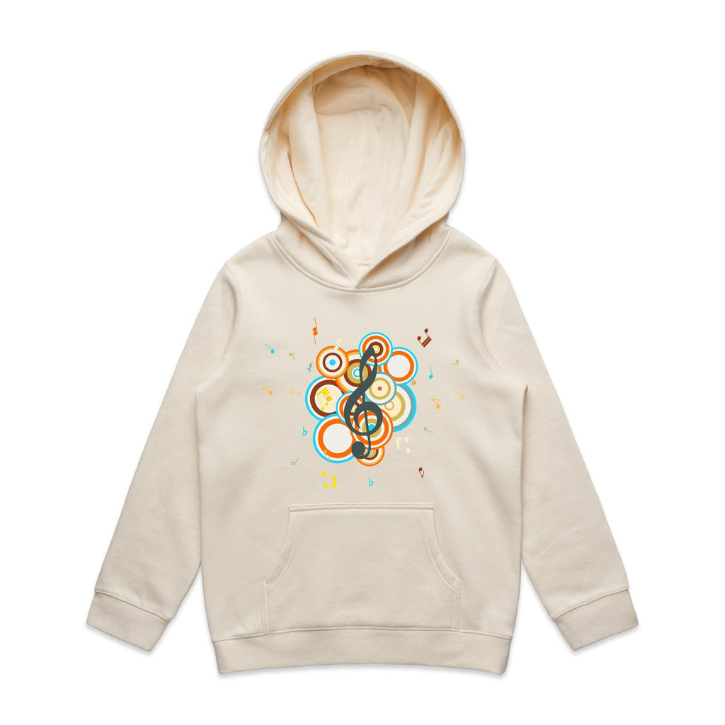 Funky Music - Kids Hoodie Ecru Kids Hoodie Printed In Australia