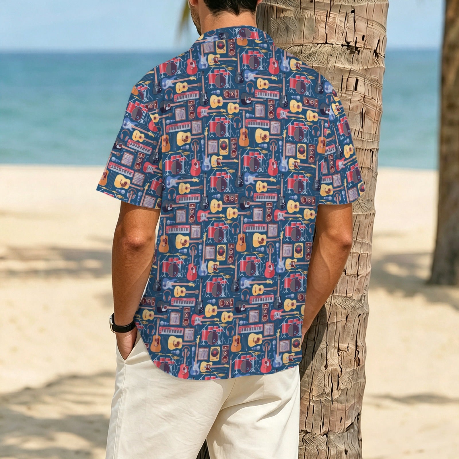 Music Instruments Men's Crinkle Hawaiian Shirt