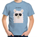 No Drama Llama - Kids Youth T-Shirt Carolina Blue Kids Youth T-shirt animal Printed In Australia