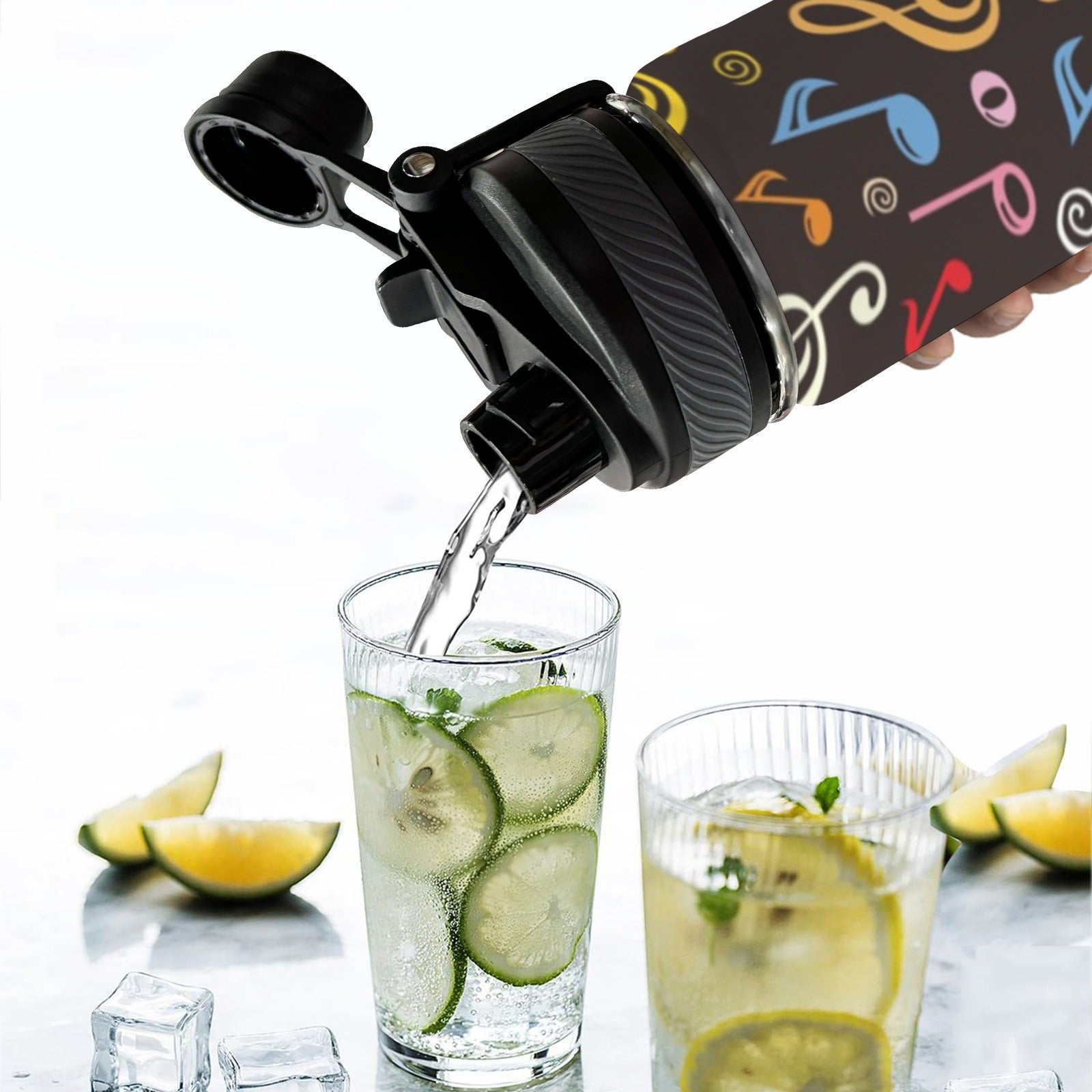 Music Notes - Insulated Water Bottle with Dual-Use Lid (18oz) Insulated Water Bottle with Dual-Use Lid (18oz) Music Printed Offshore