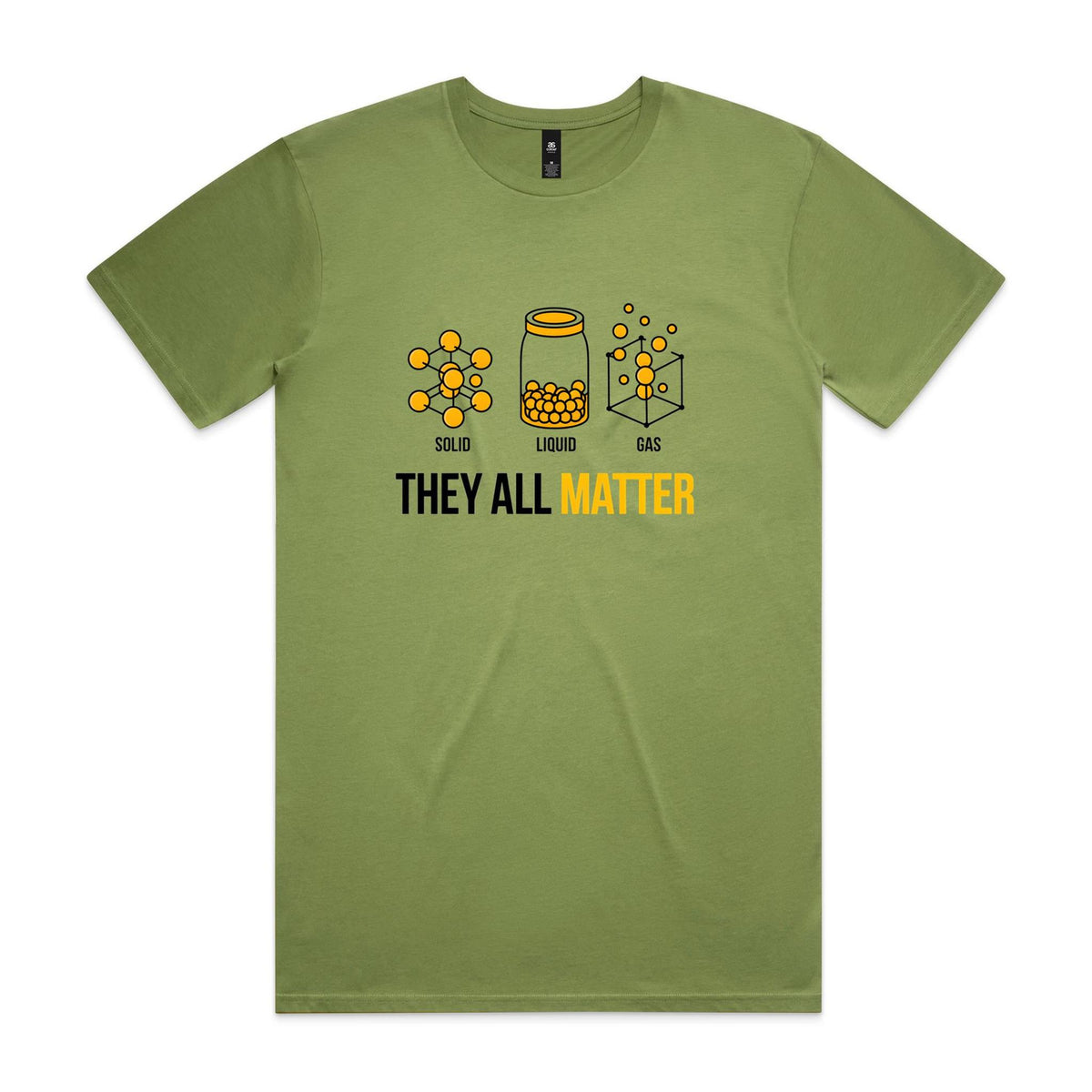 They All Matter Solid Liquid Gas Men's AS Colour T-shirt Kiwi Mens T-shirt Printed In Australia Science