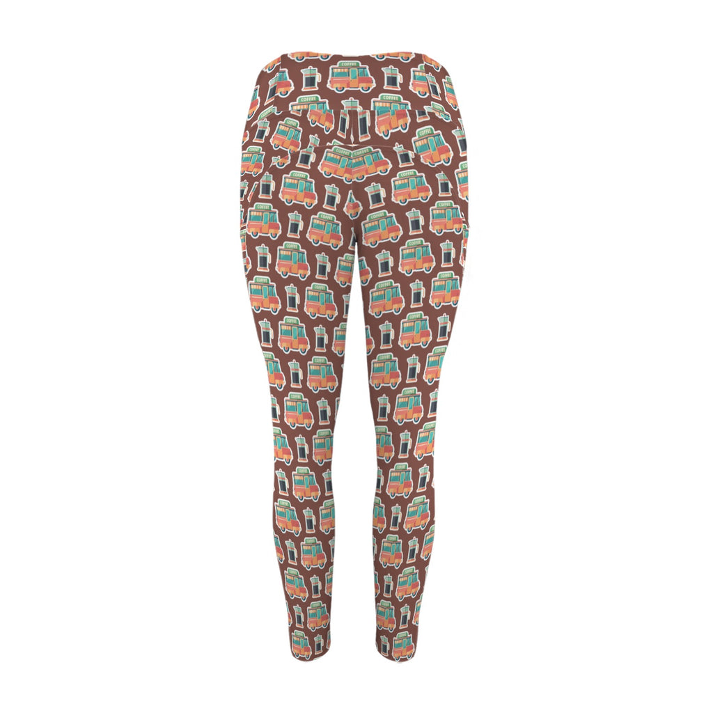 Coffee Van - Women's High Waist Pockets Yoga Leggings