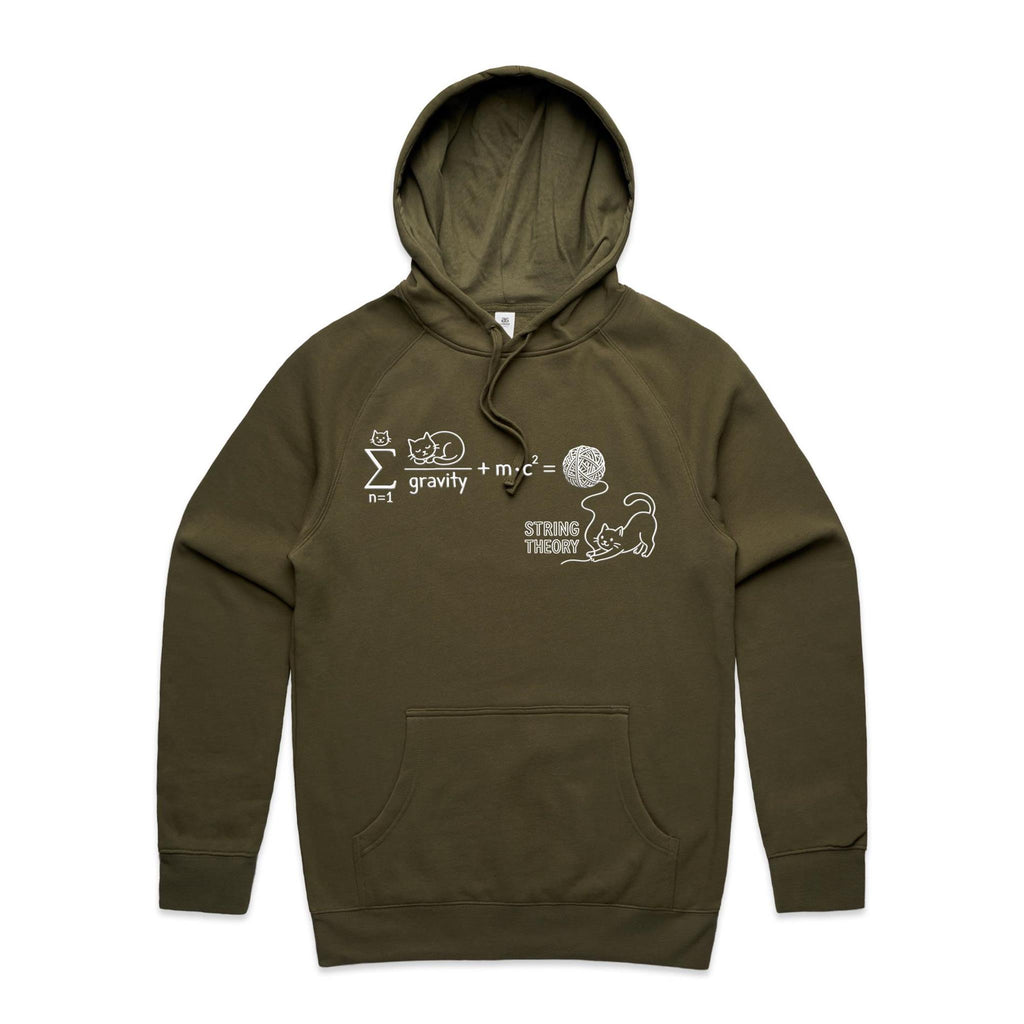 Cat String Theory Physics Men's AS Colour Hoodie Army Mens Hoodie animal Printed In Australia Science