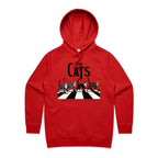 The Cats, Fab Four Crossing The Road - Womens Hoodie Red Womens 2XL Womens Hoodie animal Music Printed In Australia