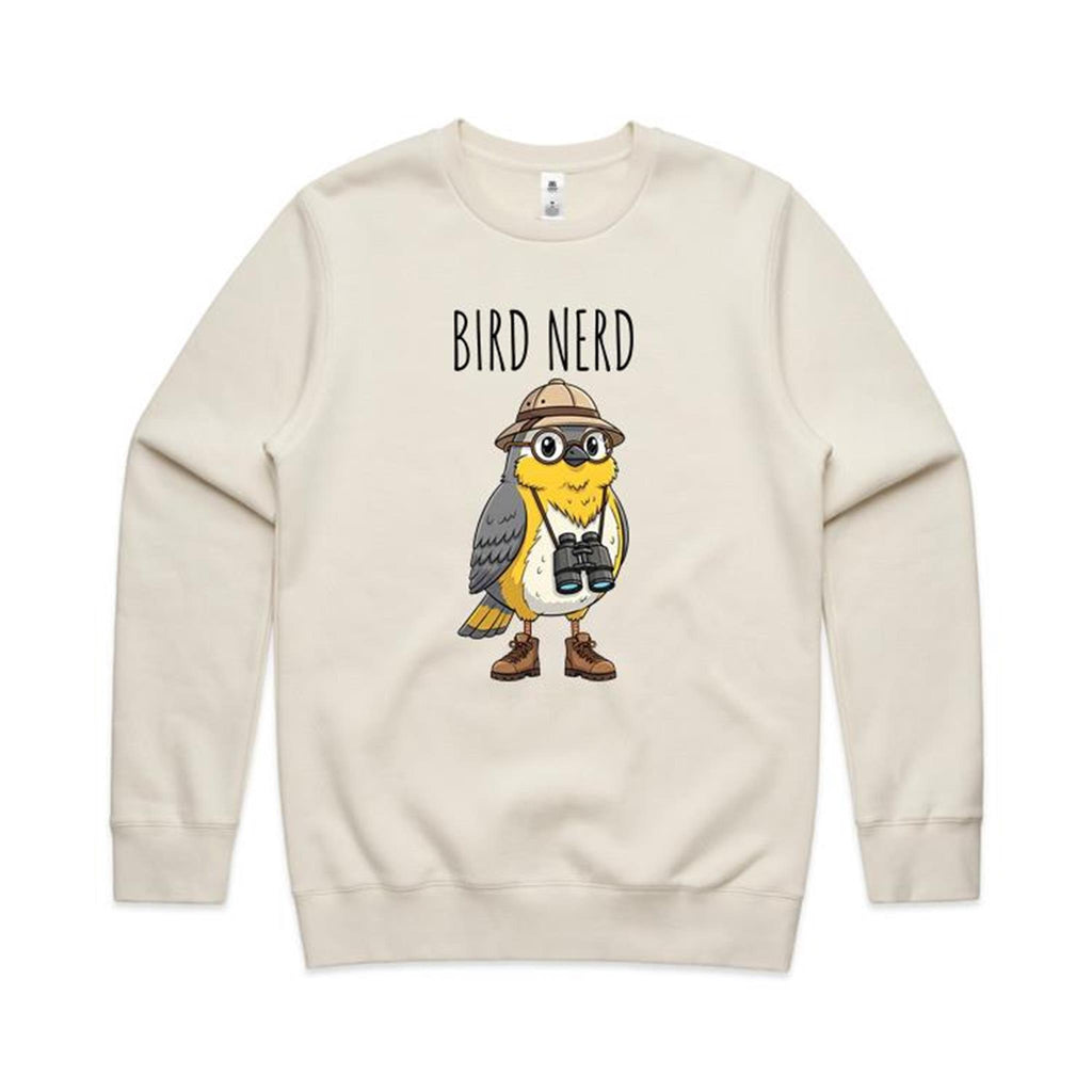 Bird Nerd 2 - AS Colour Stencil Crew Sweatshirt Ecru Sweatshirt animal Printed In Australia