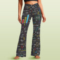 Colourful Maths Formulas High Waist Crossover Tummy Control Flare Leggings 5XL High Waist Flare Leggings Maths Printed Offshore