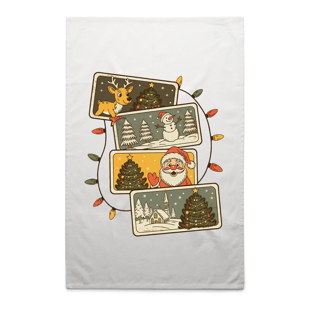Retro Christmas Cards - AS Colour Tea Towel