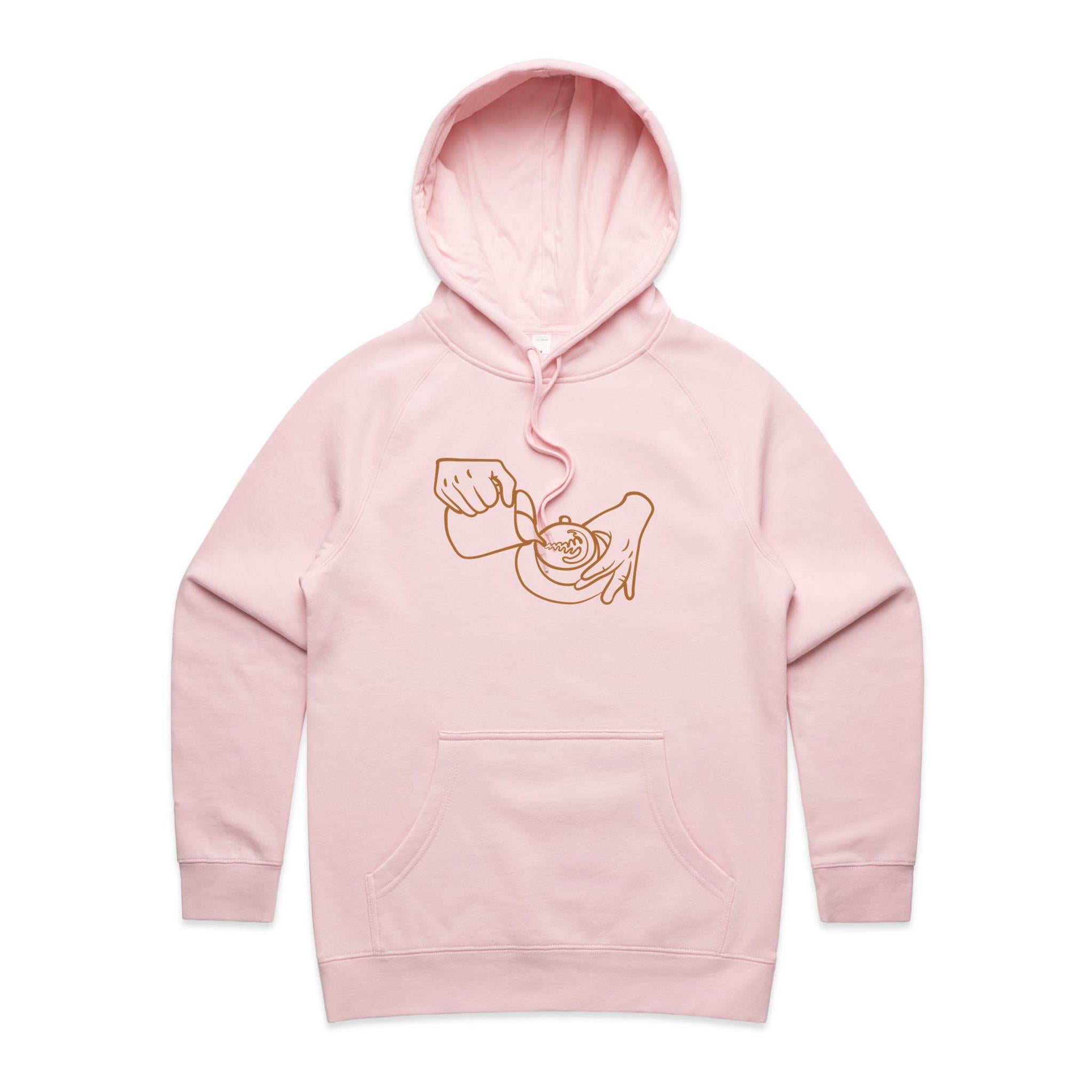 Barista - Womens Hoodie Pink Womens Hoodie Coffee Printed In Australia