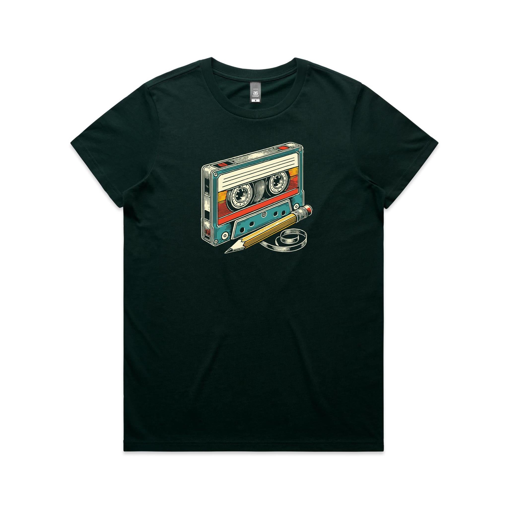 Cassette Tape And Pencil - Womens T-shirt