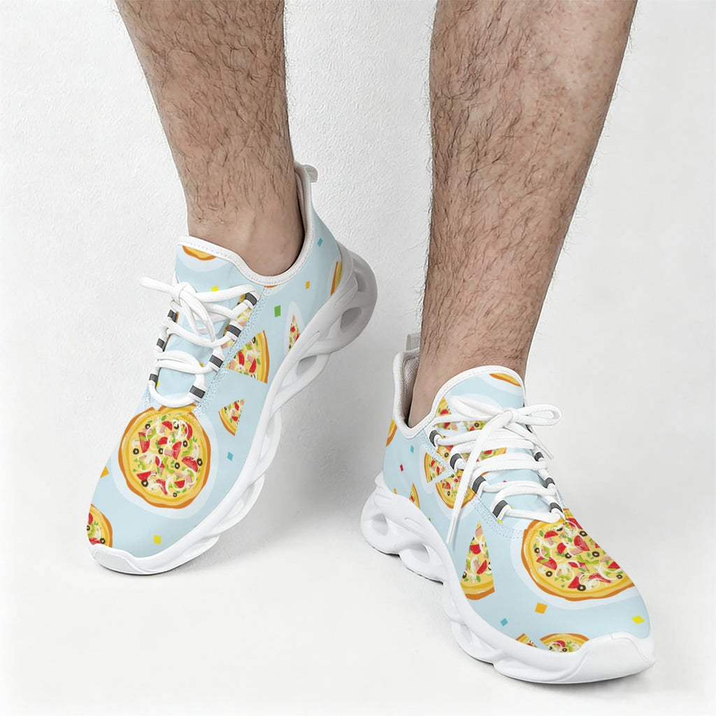 Pizzas On Blue Men's Twisted Sole Sneakers