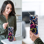 Floral In The Abstract - 20oz Tall Skinny Tumbler with Lid and Straw