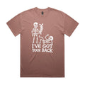 Skeleton, I've Got Your Back AS Colour Heavy Faded Tee Unisex Faded pink Heavy Faded T-shirt Printed In Australia