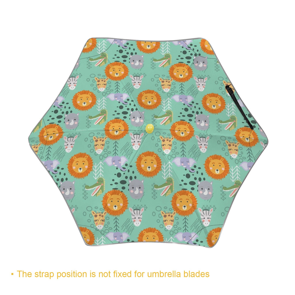 Safari Animals Kids Safe Round Corner Umbrella