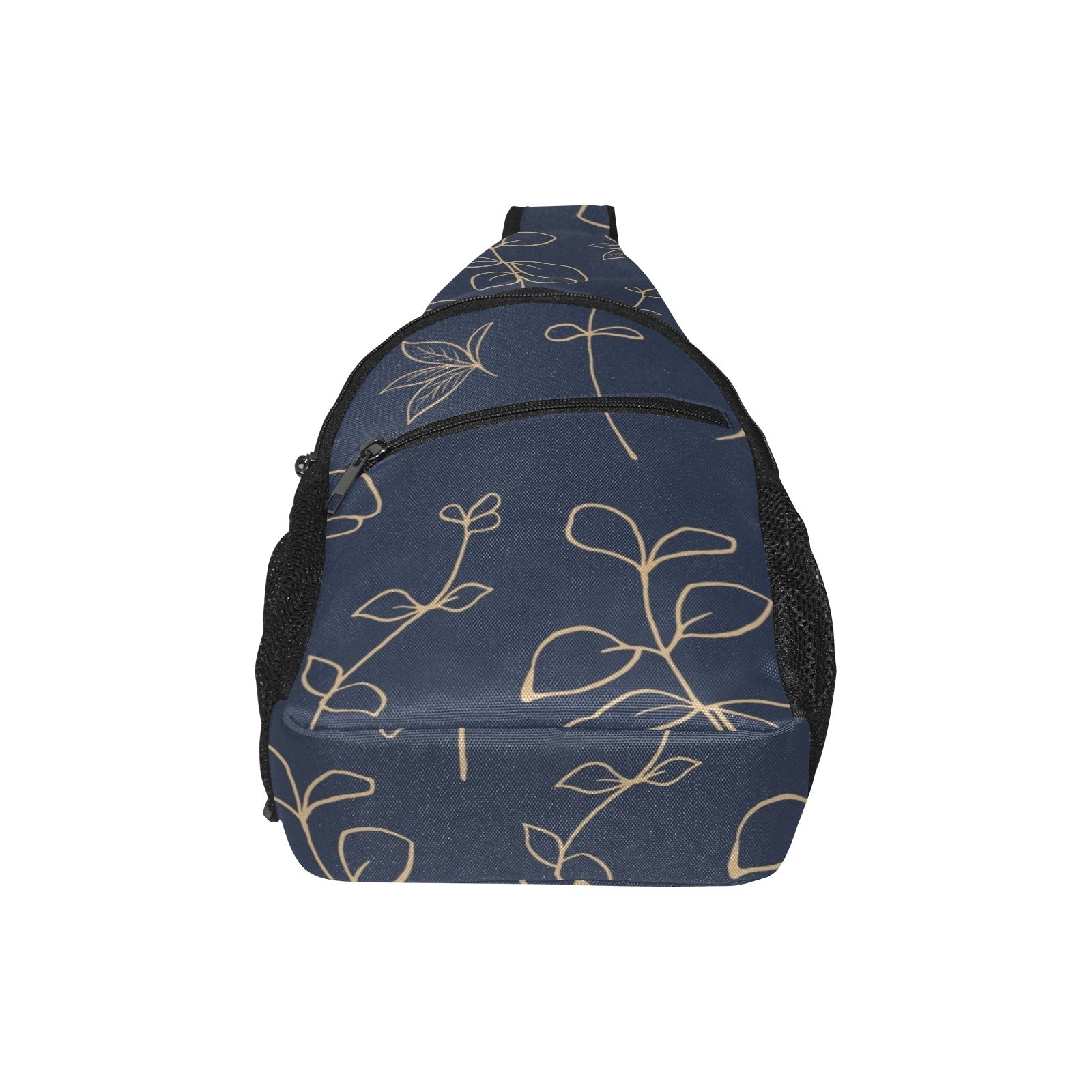 Gold Flowers On Navy - Chest Bag