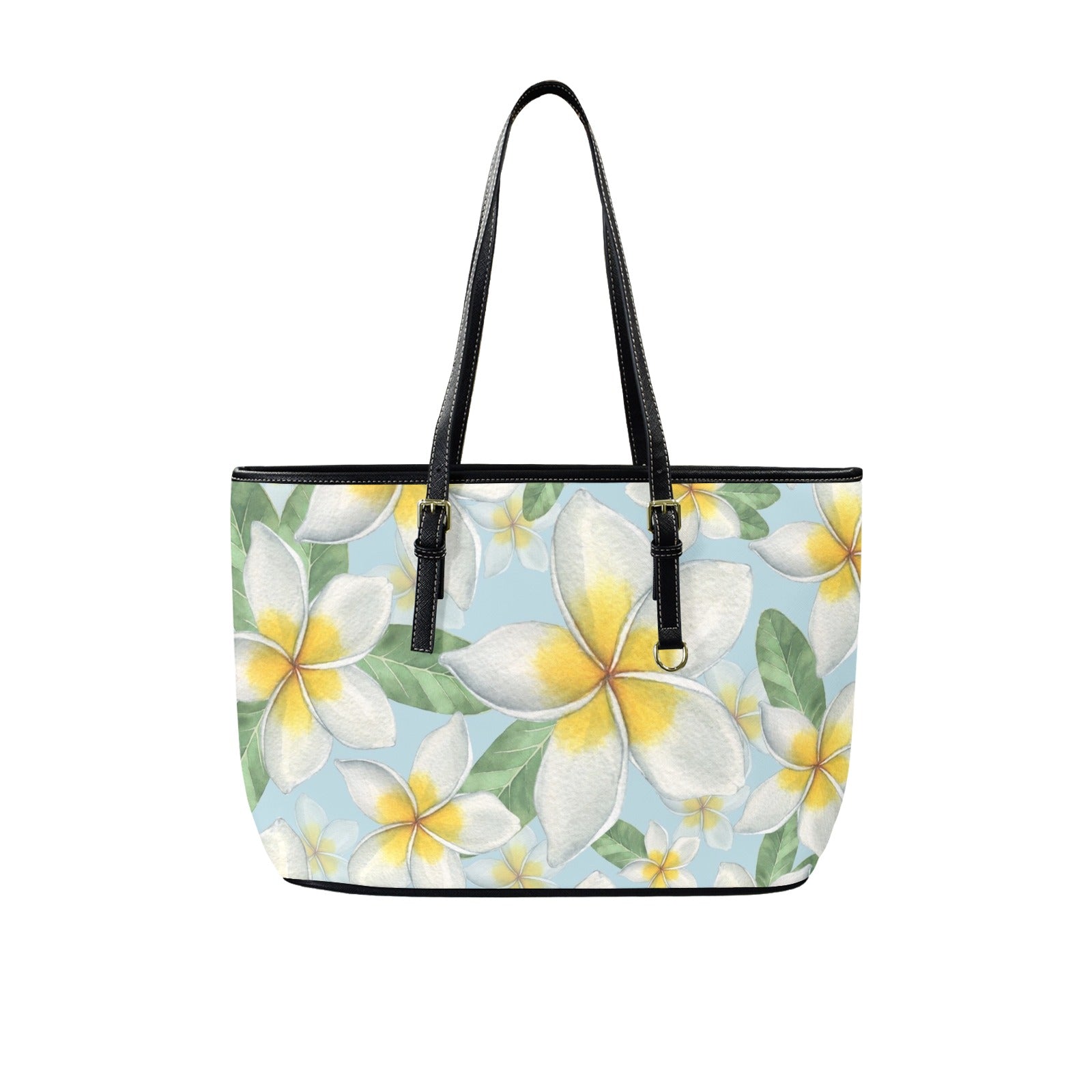 Delicate Frangipani - PU Leather Tote Bag - Large