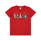 Science Characters Kids AS Colour T-shirt Red Kids Youth T-shirt Printed In Australia Science