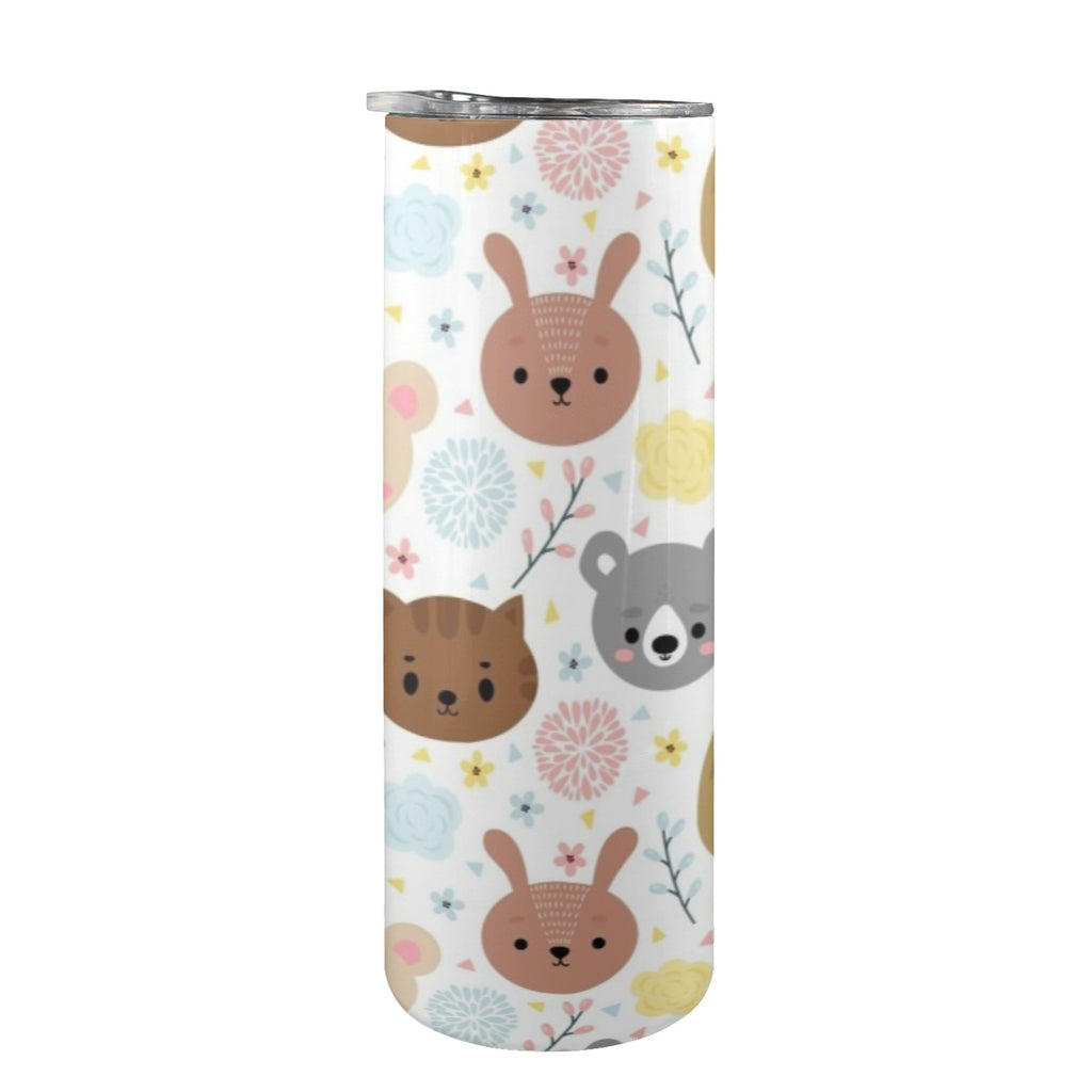 Baby Animals - 20oz Tall Skinny Tumbler with Lid and Straw
