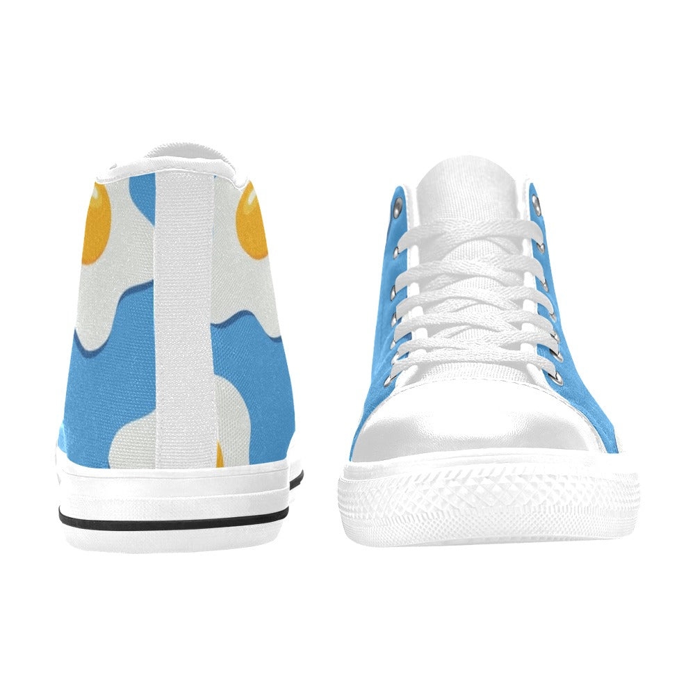 Fried Eggs Men's High Top Canvas Shoes Men's Classic High Top Canvas Shoes Printed Offshore