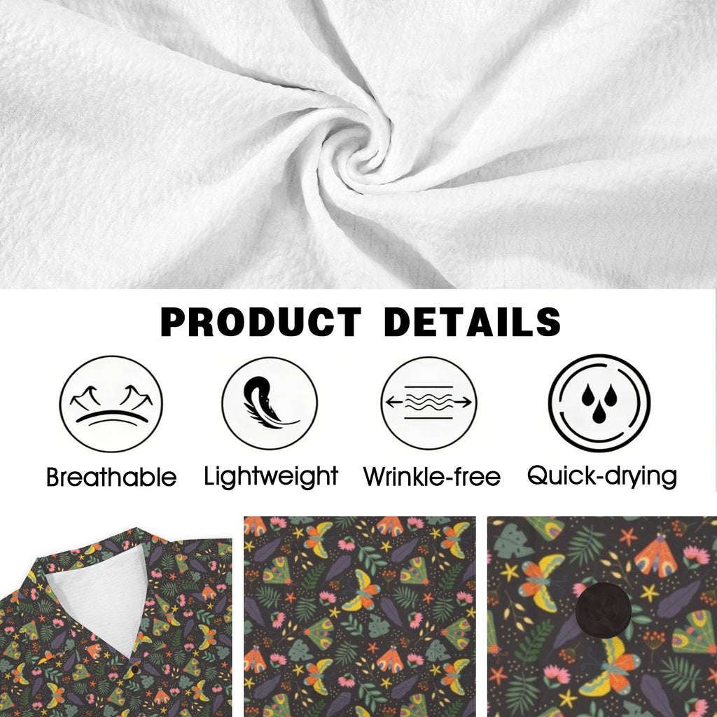 Dark Butterfly Men's Crinkle Hawaiian Shirt