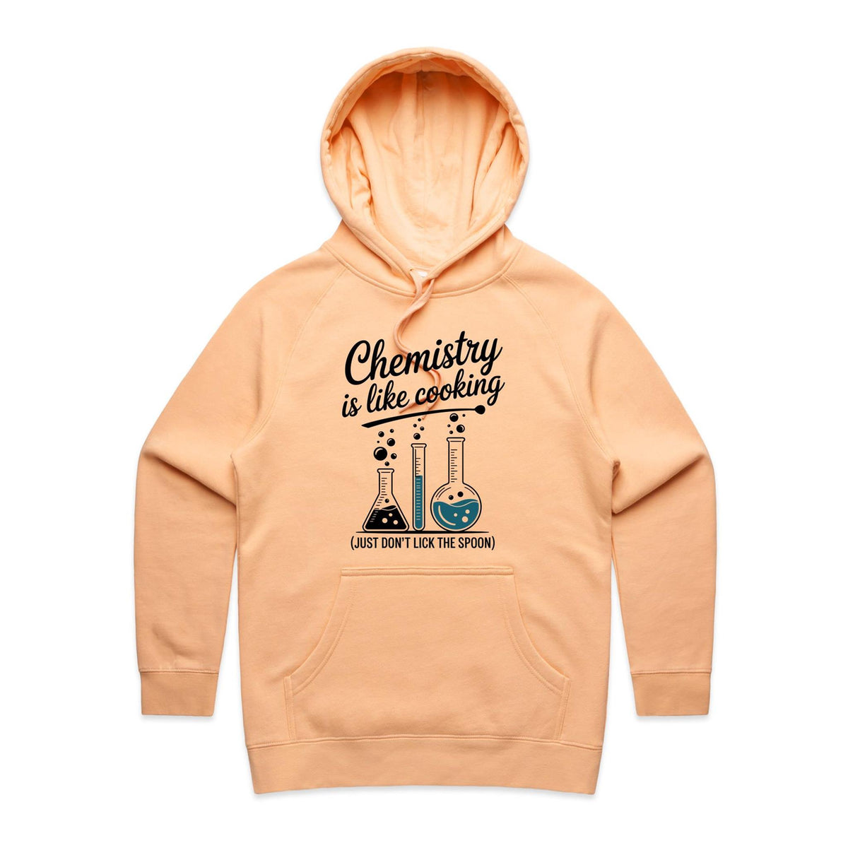 Chemistry Is Like Cooking Women's AS Colour Hoodie Peach Womens Hoodie Printed In Australia Science