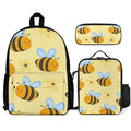 Happy Bees Three Piece Backpack Set white One size Three Piece Backpack Set Printed Offshore