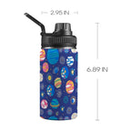 Planets On Blue Kids Water Bottle with Chug Lid (12 oz) One Size Kids Water Bottle with Chug Lid Printed Offshore Space
