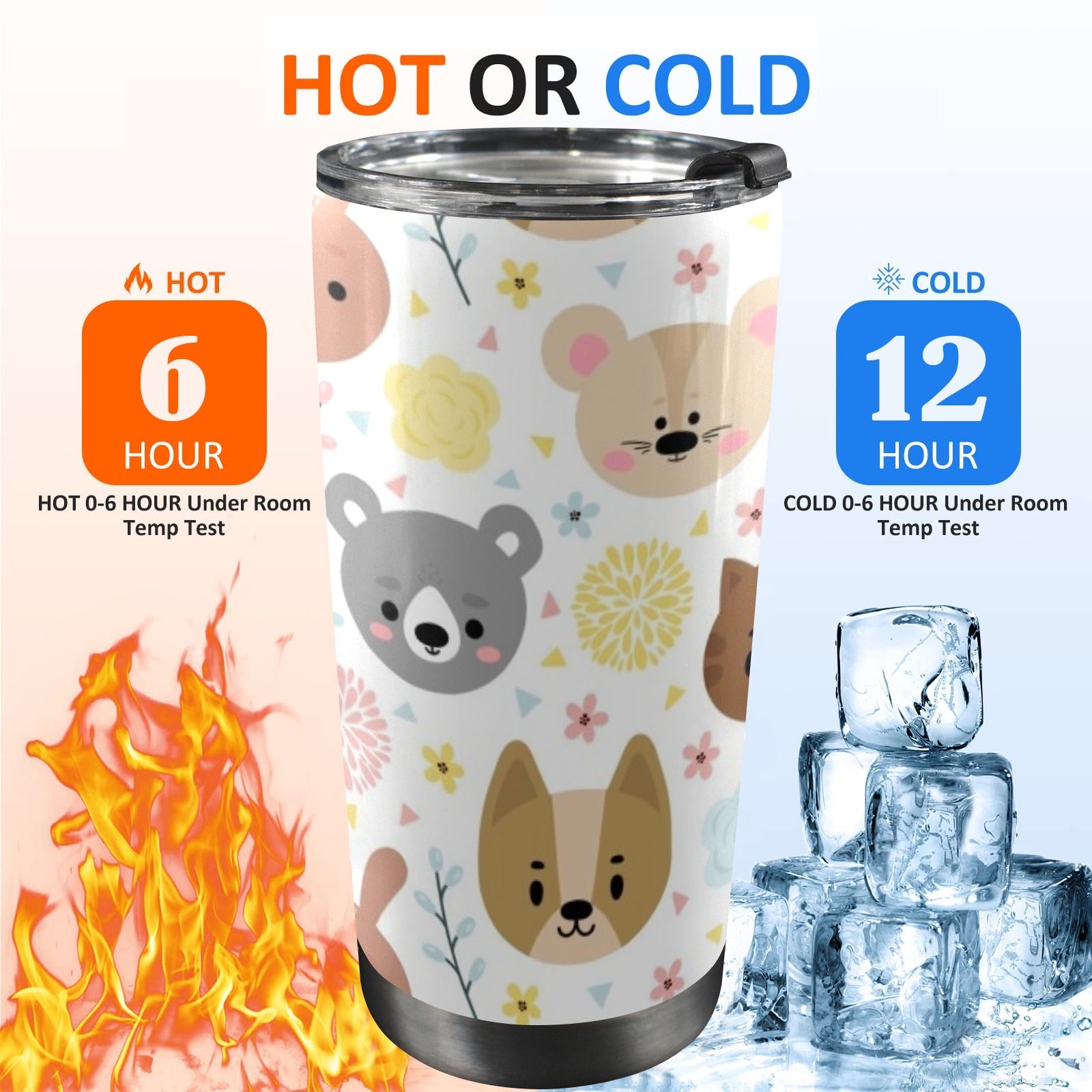 Baby Animals - 20oz Mobile Tumbler with Lid (Black Lock)