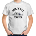 Rock And Roll Forever - Kids Youth T-Shirt White Kids Youth T-shirt Music Printed In Australia