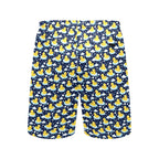 Rubber Ducks On Dark Men's Mid-Length Beach Shorts