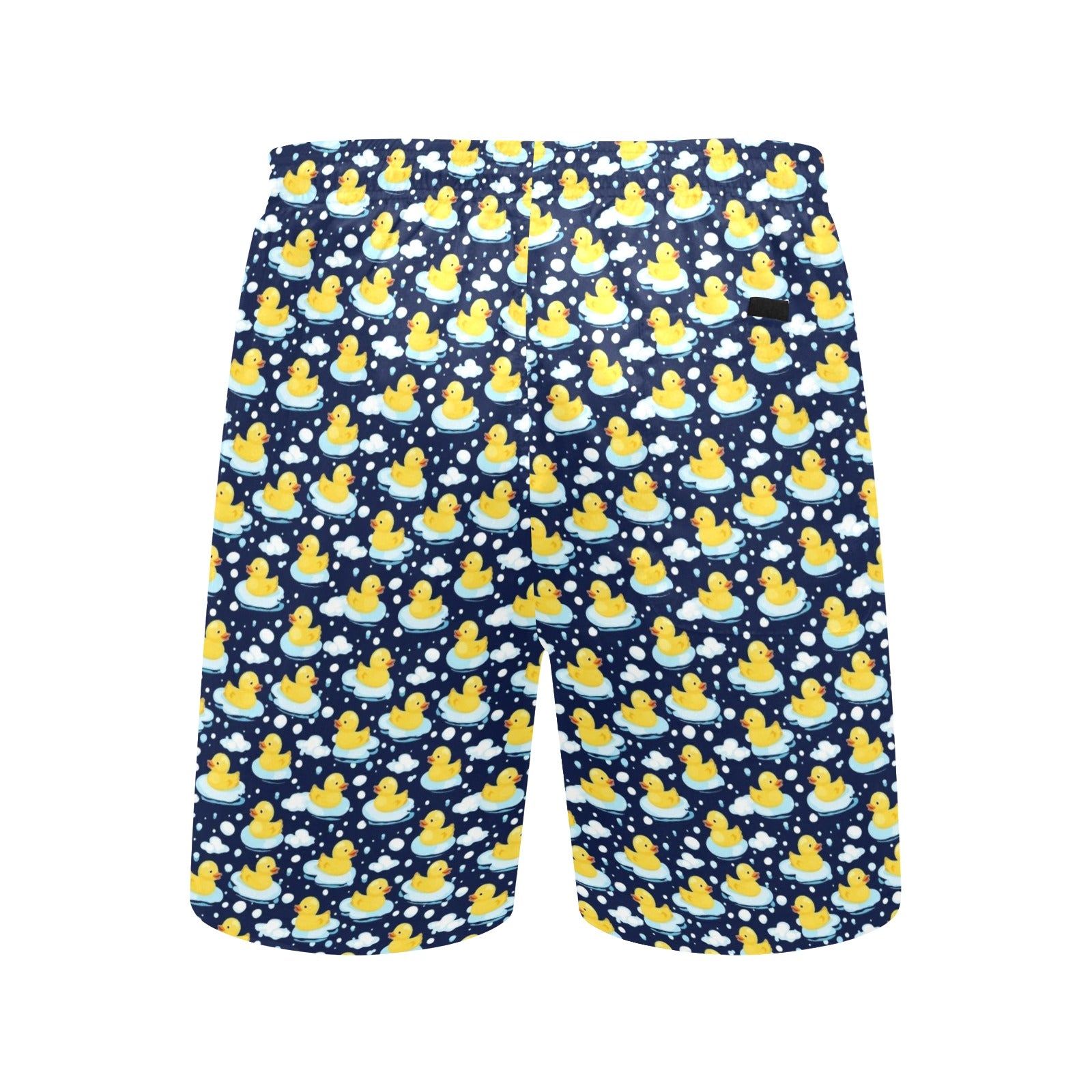 Rubber Ducks On Dark Men's Mid-Length Beach Shorts