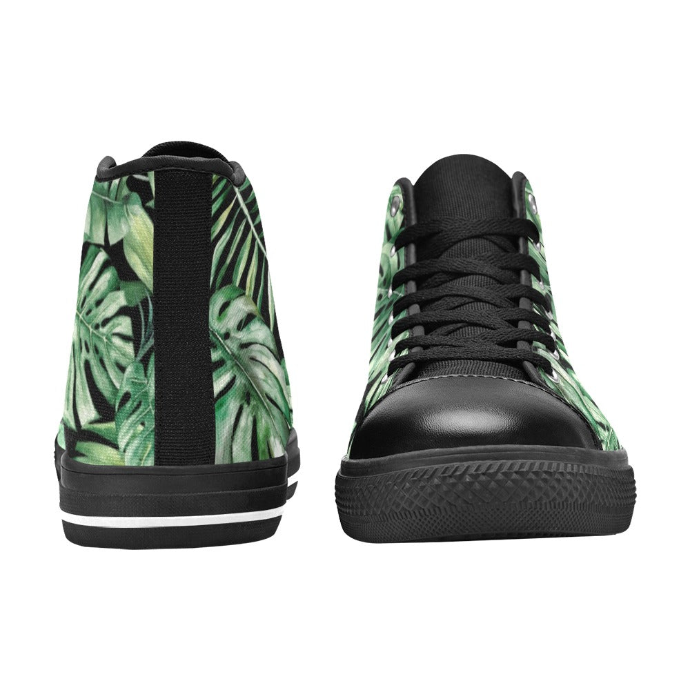 Jungle Leaves - Men's High Top Canvas Shoes