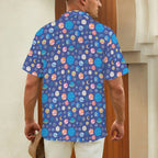 Planets On Blue Men's Hawaiian Shirt