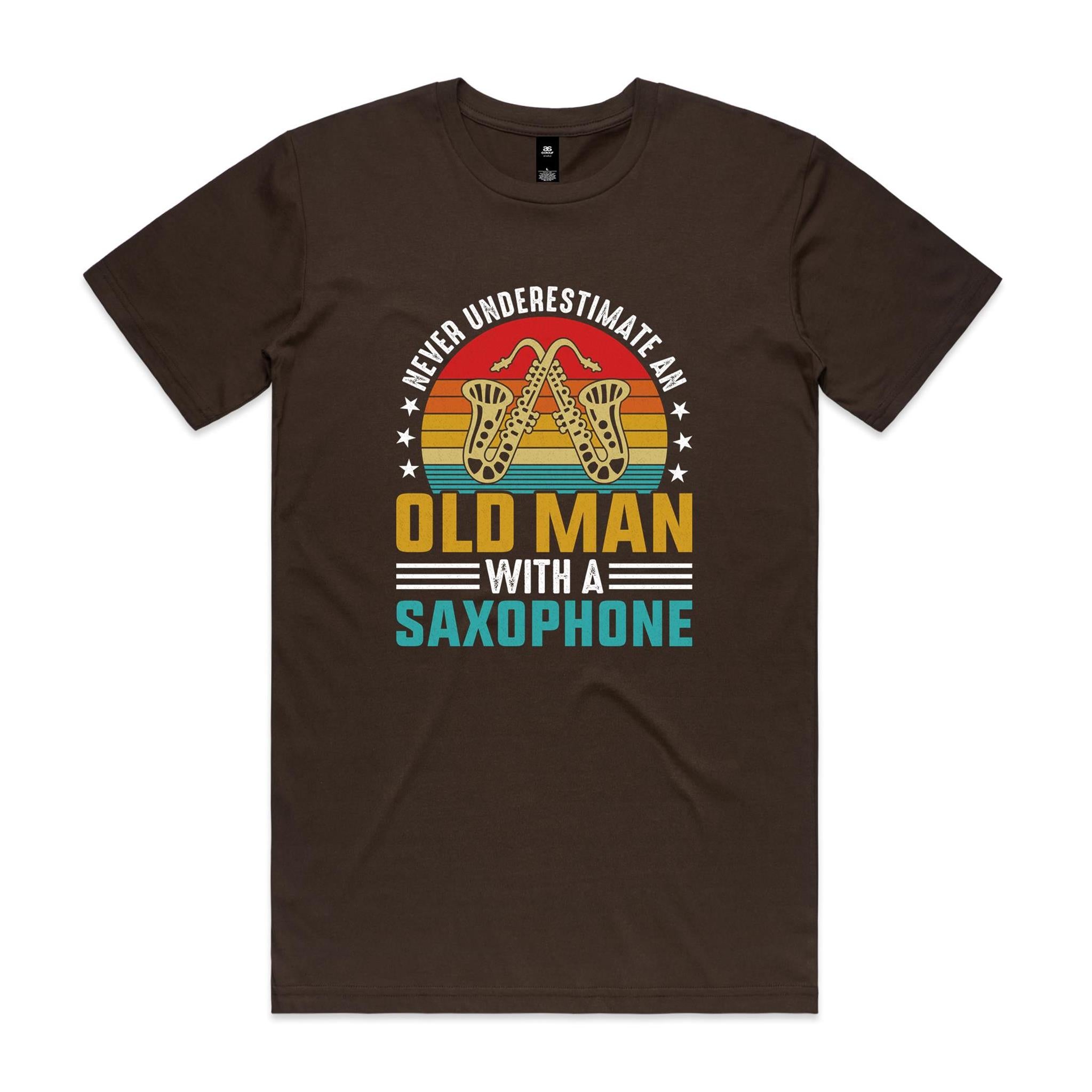 Never Underestimate An Old Man With A Saxophone - Men's AS Colour T-shirt