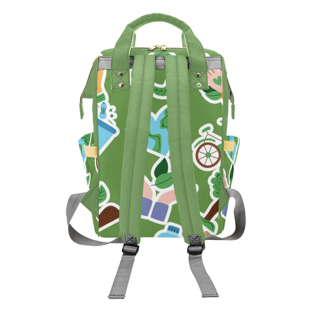 Earth Stickers - Multi-Function Backpack, Nappy / Diaper Bag