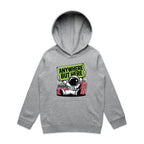 Astronaut, Anywhere But Here - Kids Hoodie Grey Marle Kids Hoodie Printed In Australia