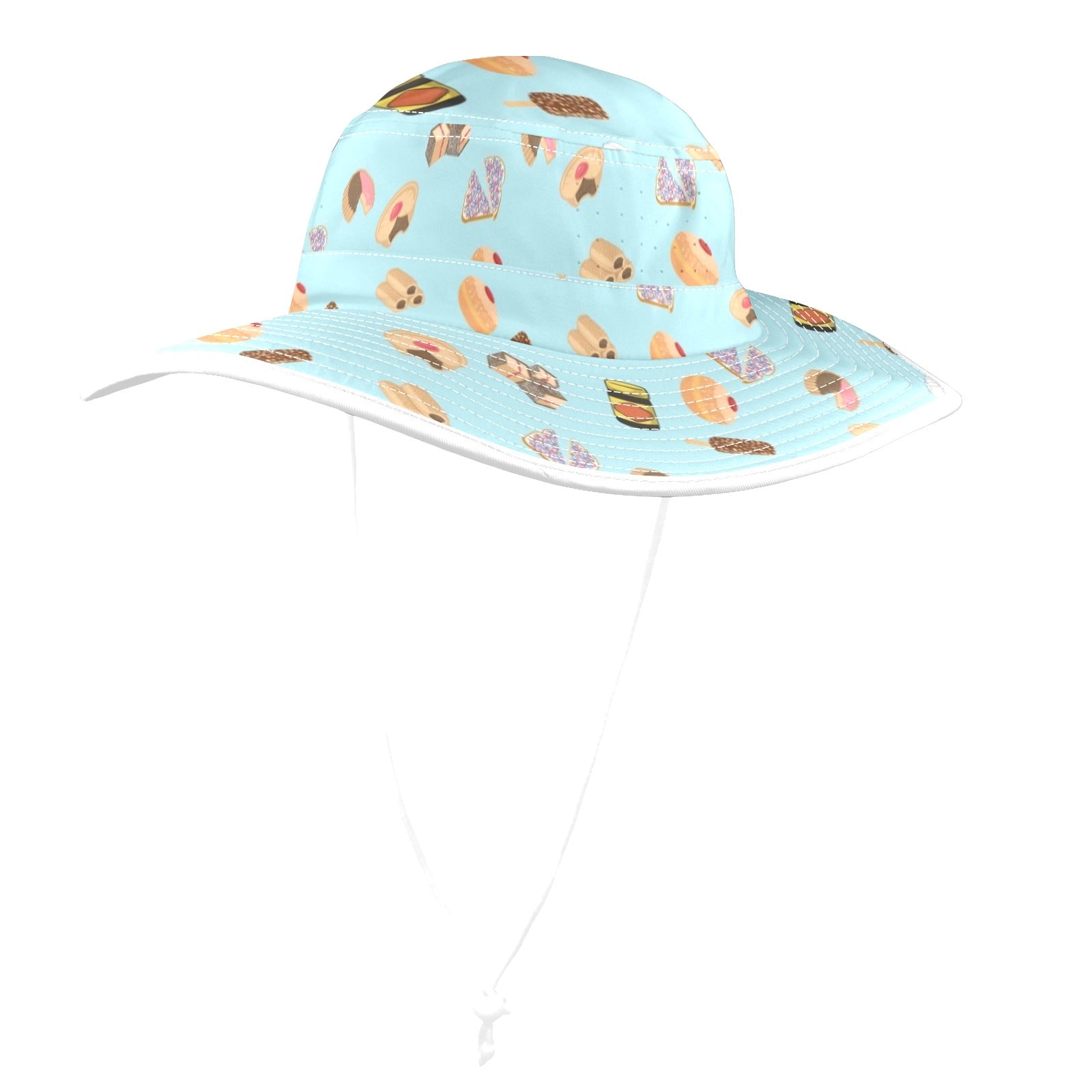 Classic Aussie Food Icons Wide Brim Bucket Hat Wide Brim Bucket Hat Australia Food Printed Offshore